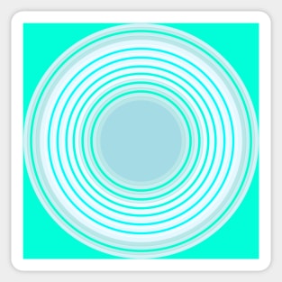 Mint green and gray circles inside each other Sticker